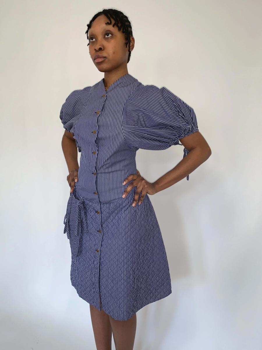 Spring/Summer 1996 Vivienne Westwood Striped Quilted Dress product image