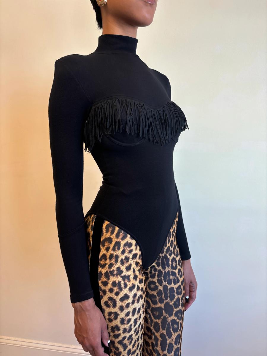 Chantal Thomass A/W 1993 Black Fringe Bodysuit product image