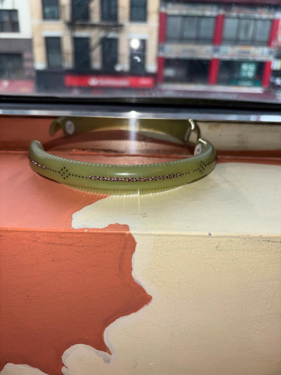 1940s French Early Plastic Chartreuse Hair Comb product image