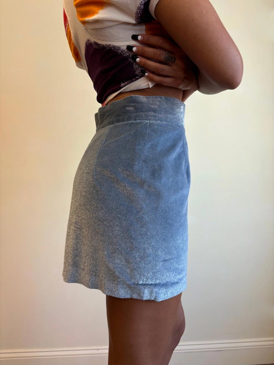 90s Vivienne Westwood Sparkly Velvet Mini Skirt product image