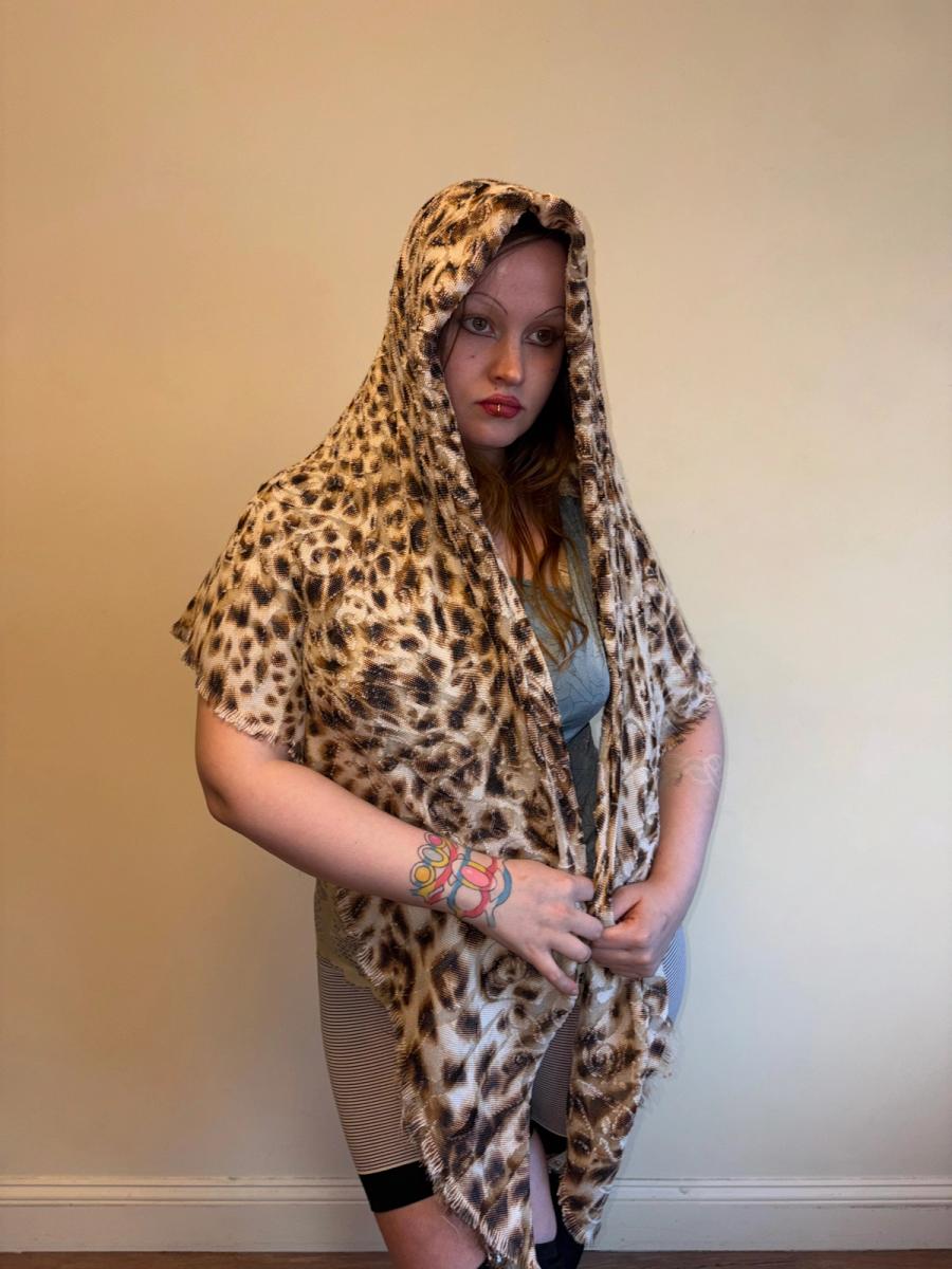 Vintage Krizia Oversized Leopard Print Shawl product image