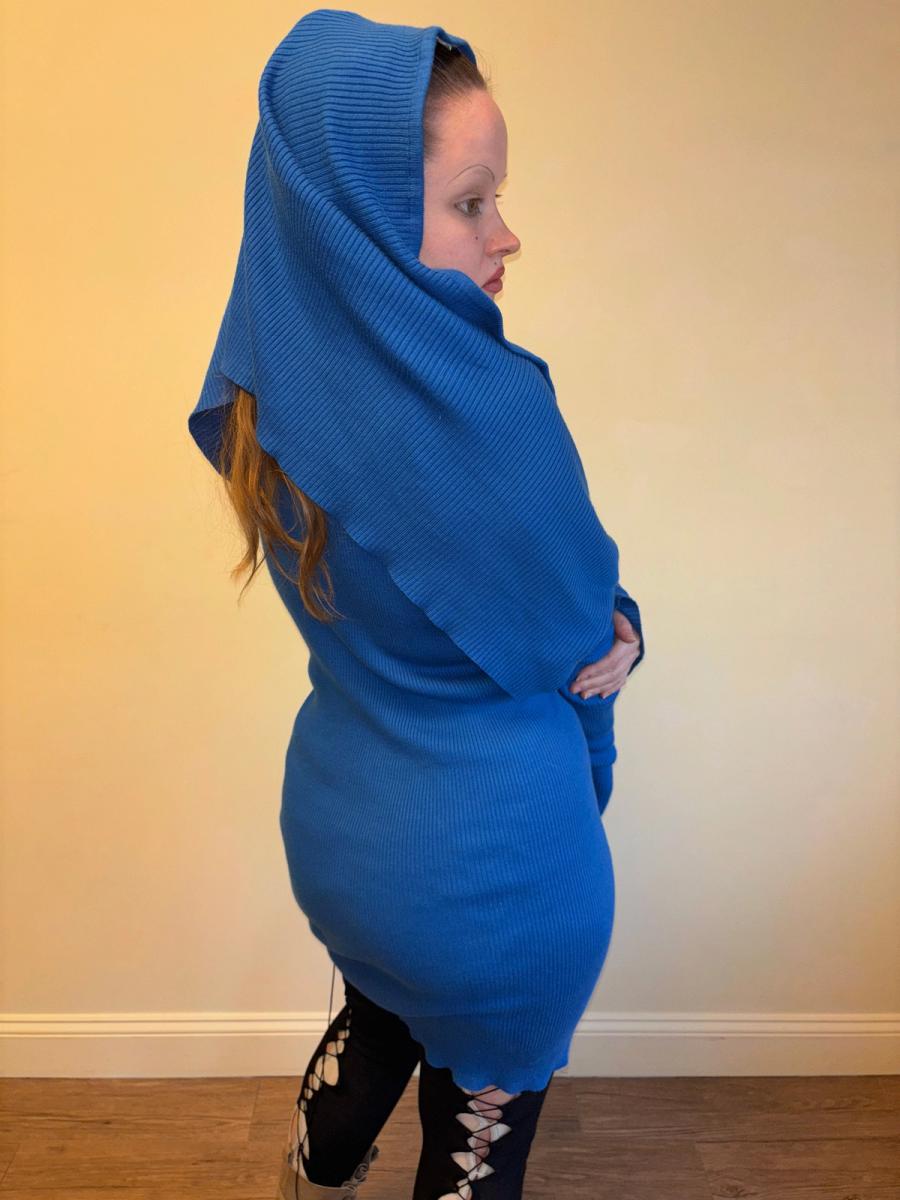 80s Angelo Tarlazzi Blue Dress with Shrug product image
