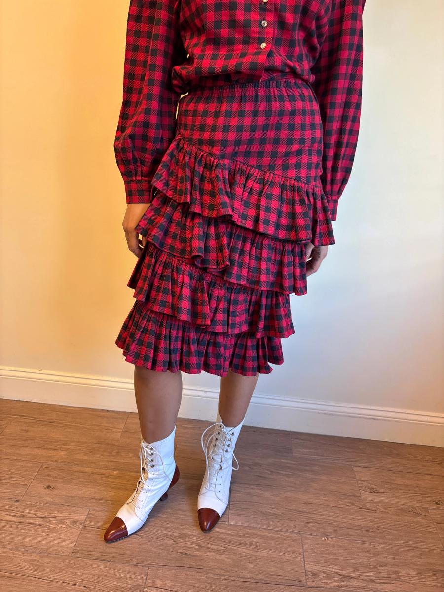 80s Norma Kamali Red Plain Set product image