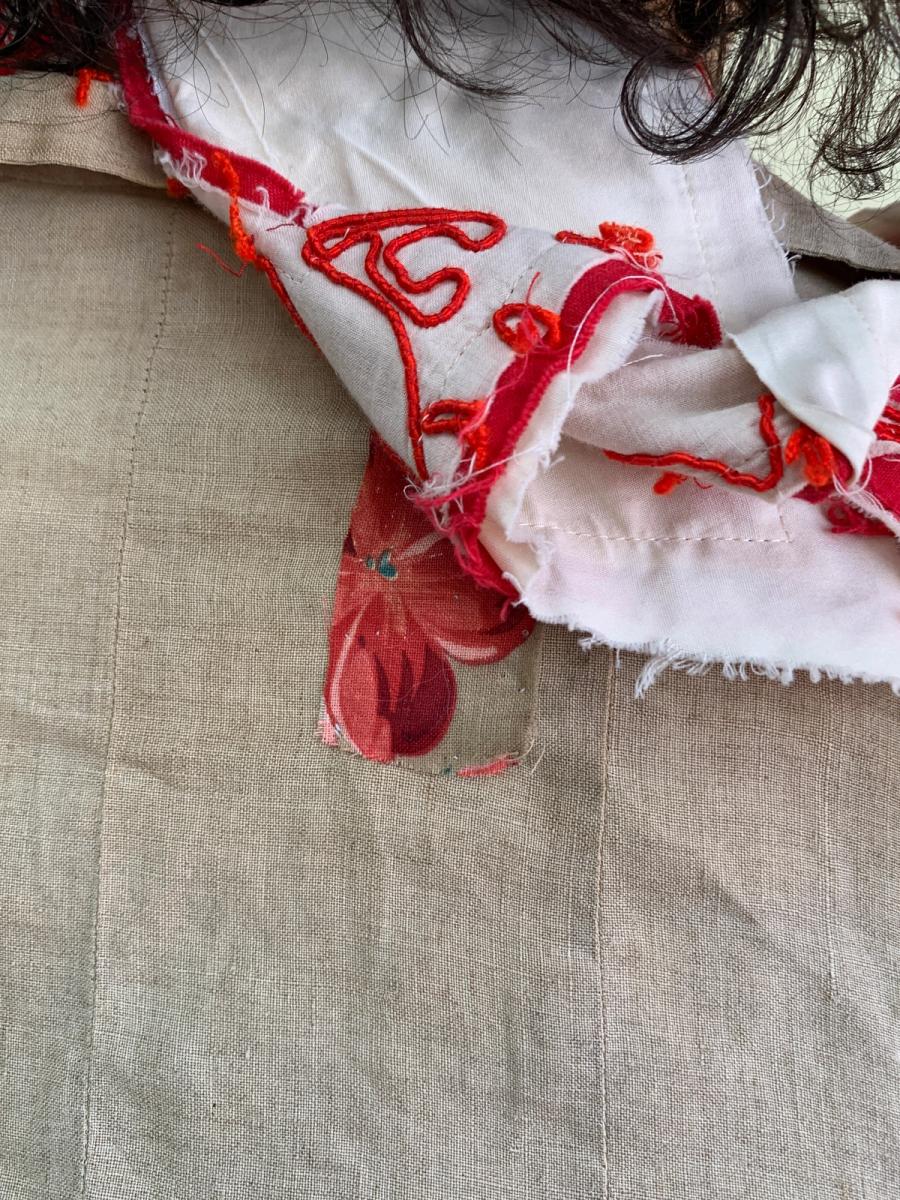 1880s Linen Jacket with Repairs product image