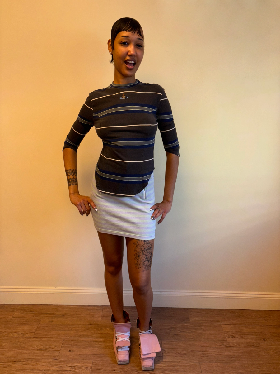 90s Striped Orb Quarter Length Sleeve Shirt product image