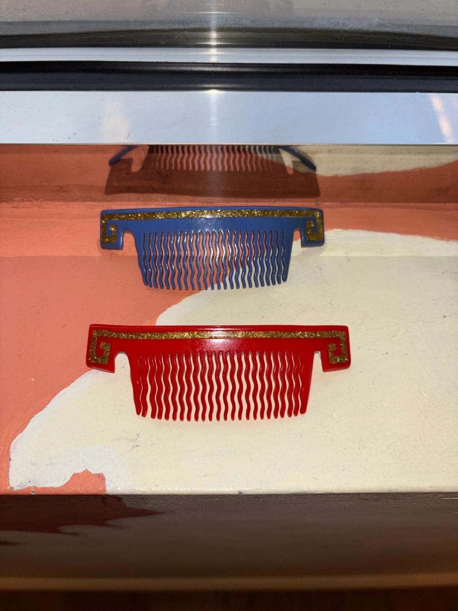 1940s French Greek Key Hair Combs product image