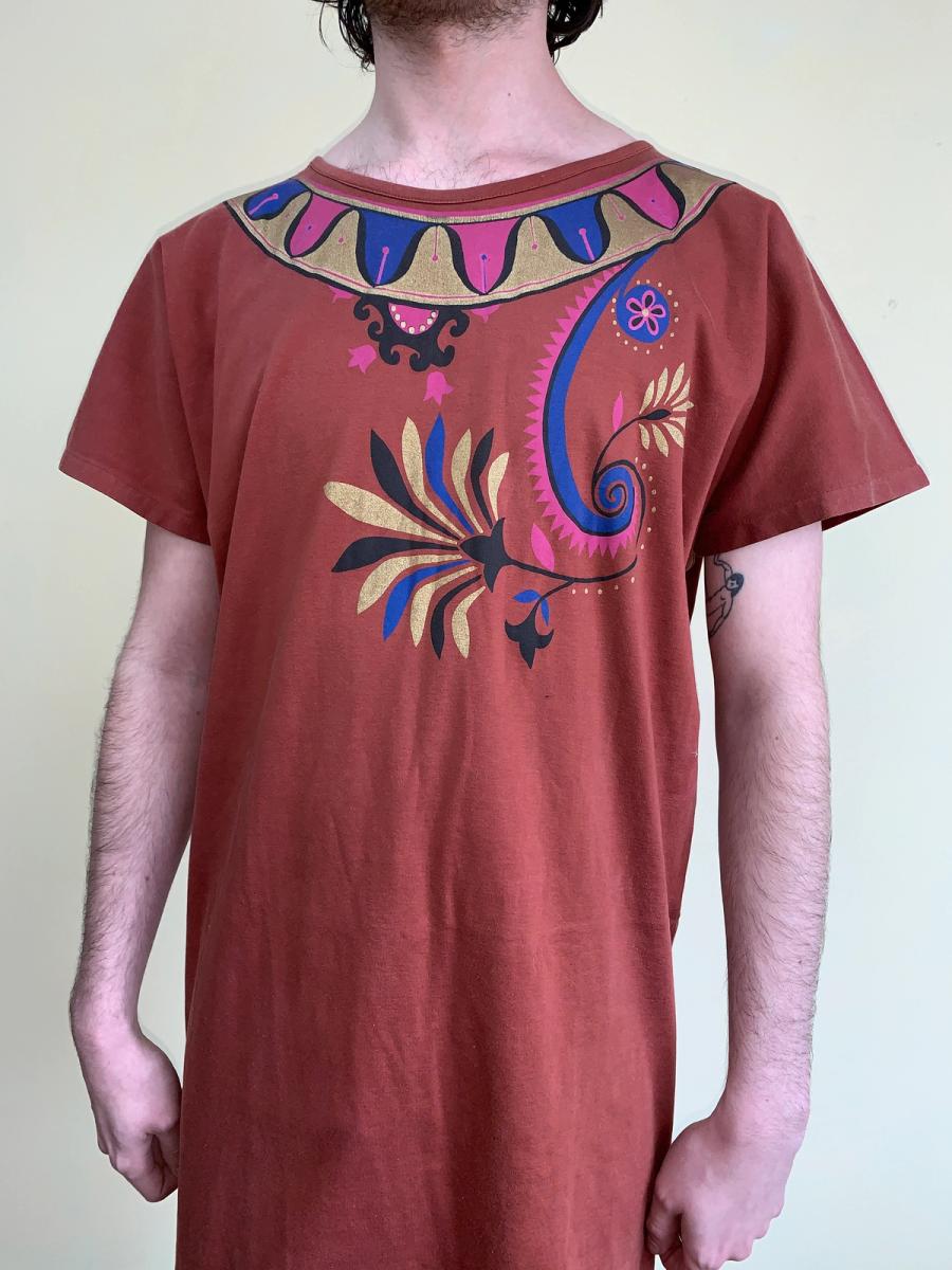 80s Kansai Yamamoto T-shirt Dress with Tromp L'oeil Torc product image