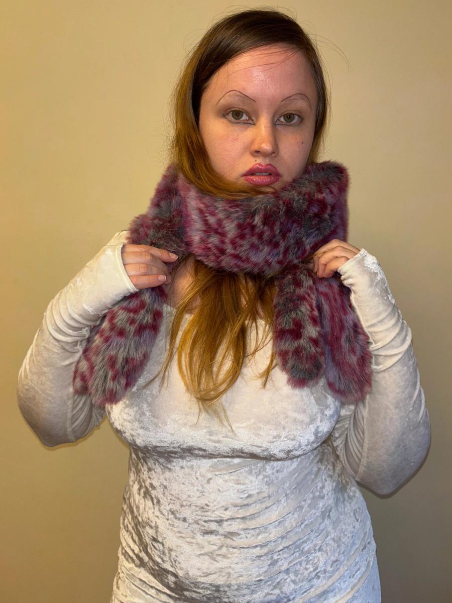 MILK Pink Faux Fur Scarf and Matching Purse product image