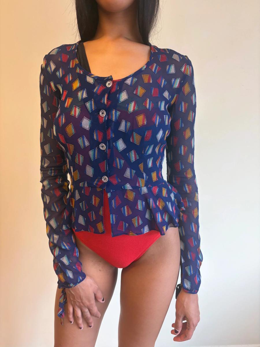 1970s Crowther's of Manchester Traffic Light Slinky Top  product image