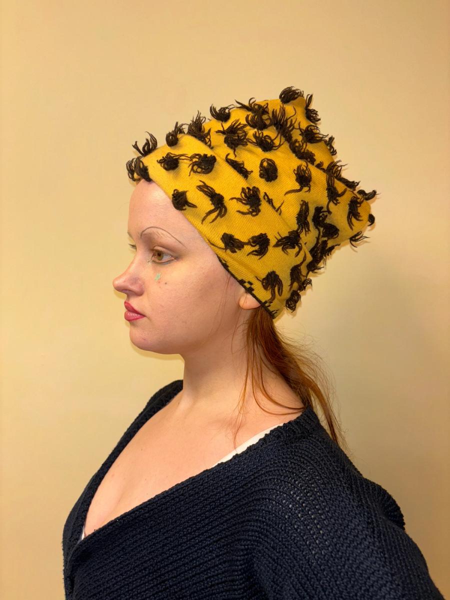 Vivienne Westwood 'Vive La Cocotte' Gold Label Knitwear Cheetah Tufted Hat product image