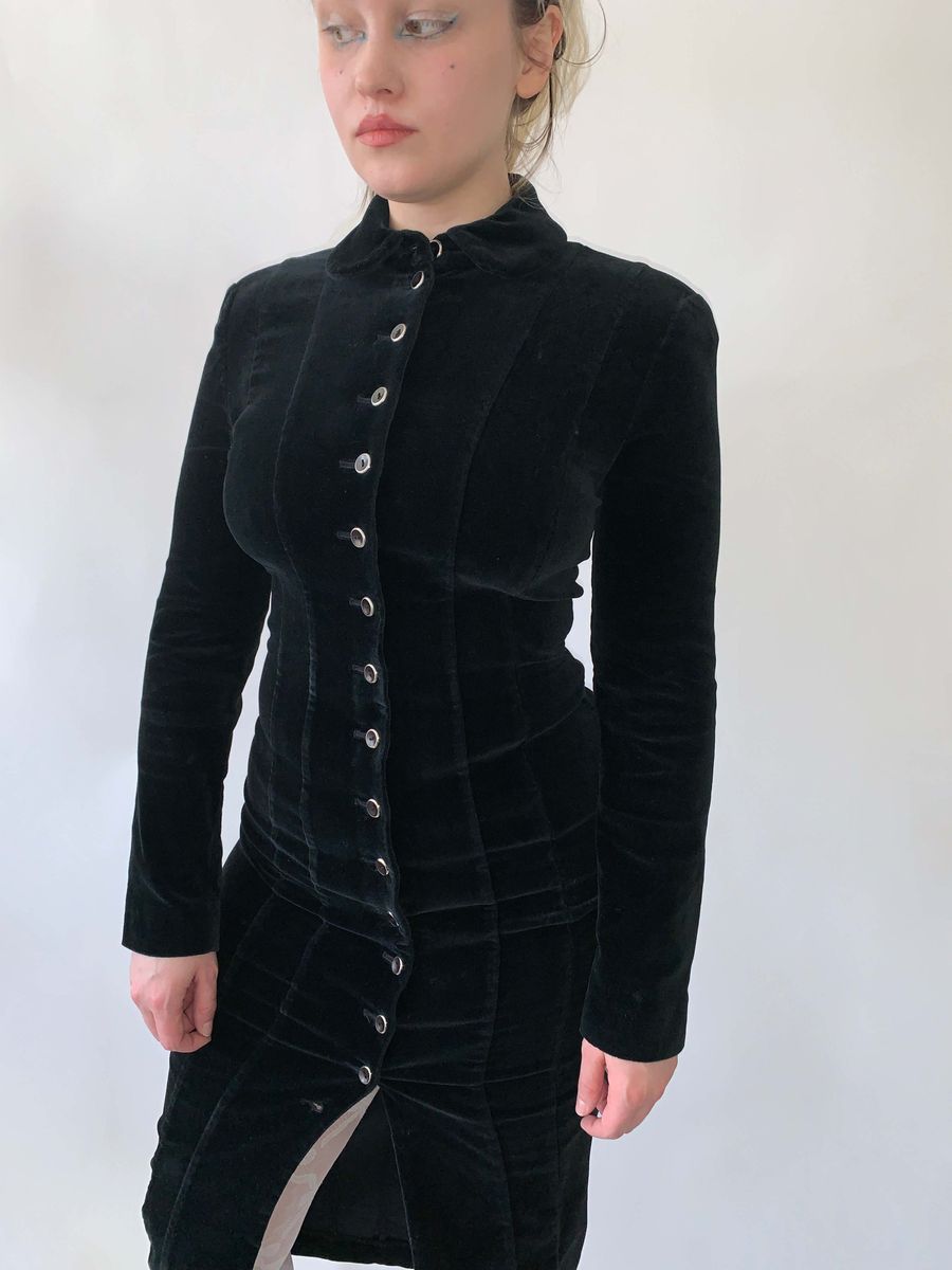 Chantal Thomass Black Velvet Bodycon Dress product image