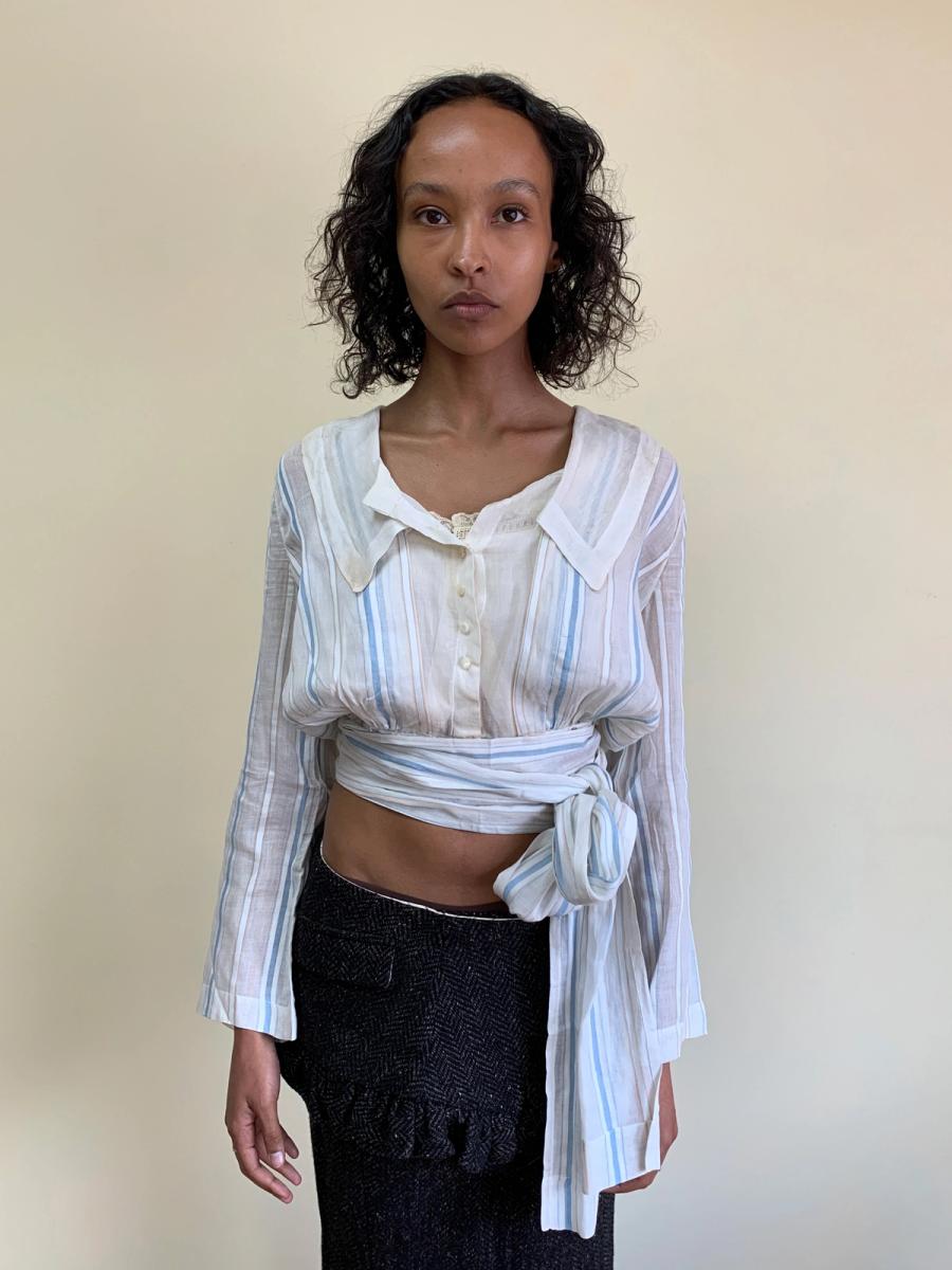Edwardian Striped Top with Sash product image