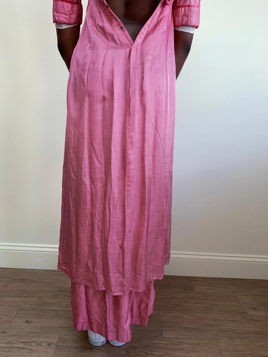 1910 Hot Pink Dotted Dress product image