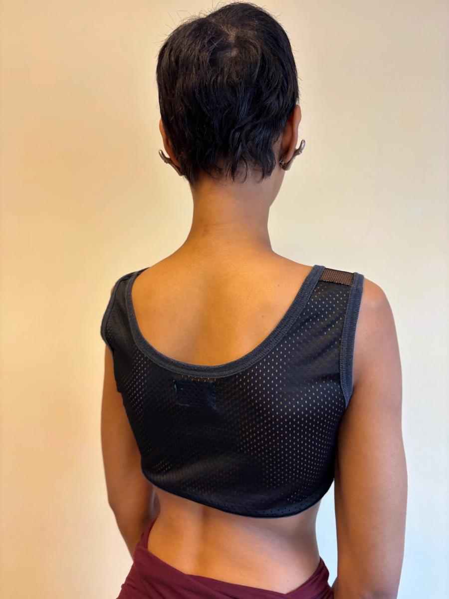 80s Junior Gaultier Mesh Cutout Crop Top product image