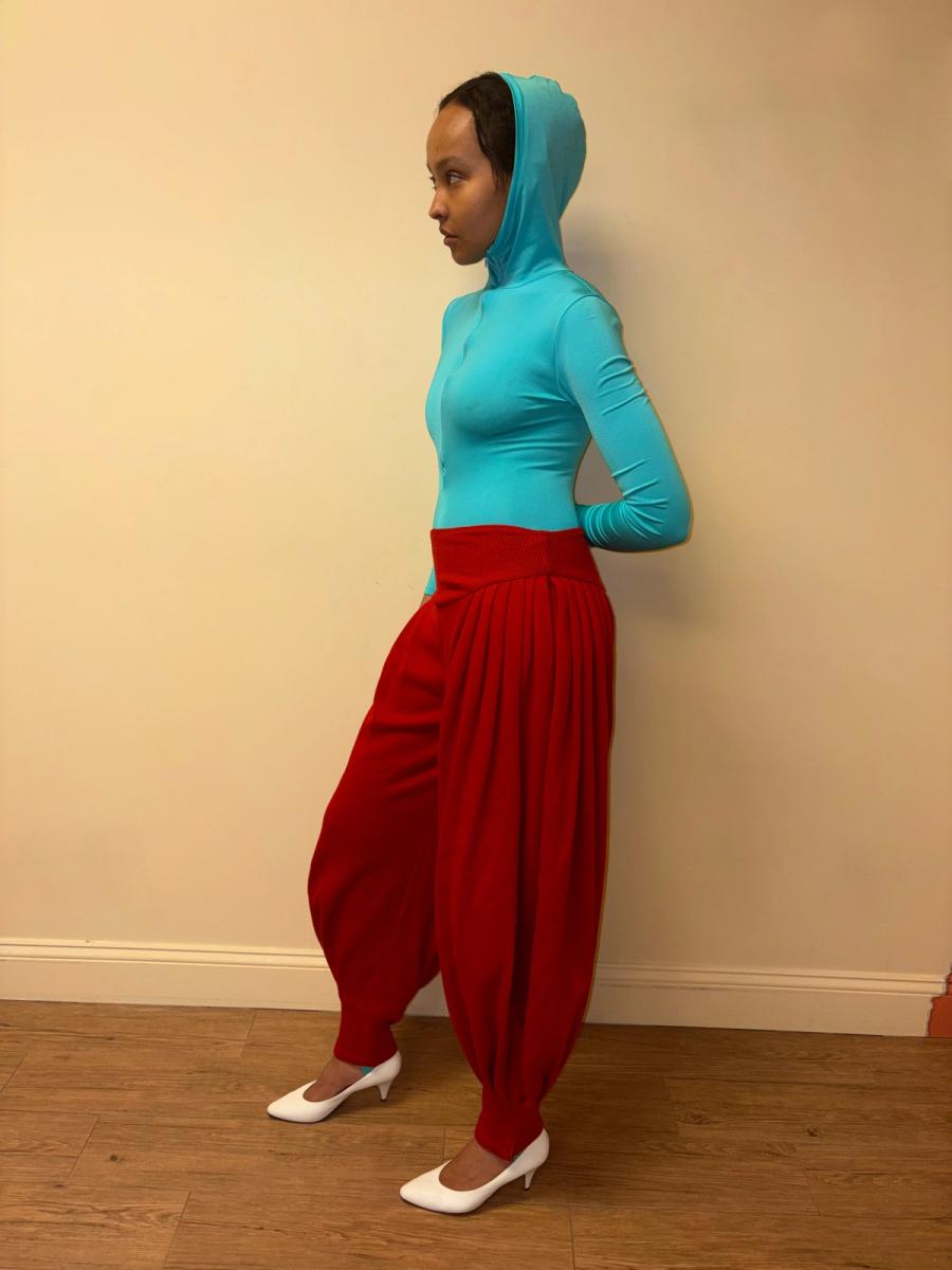 80s Norma Kamali Red Sweatpants product image