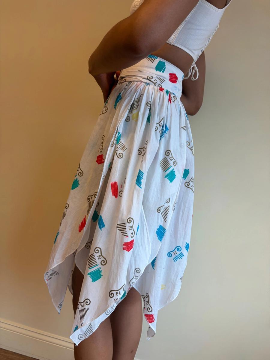 80s Fendi Jagged Hem Wrap Skirt product image
