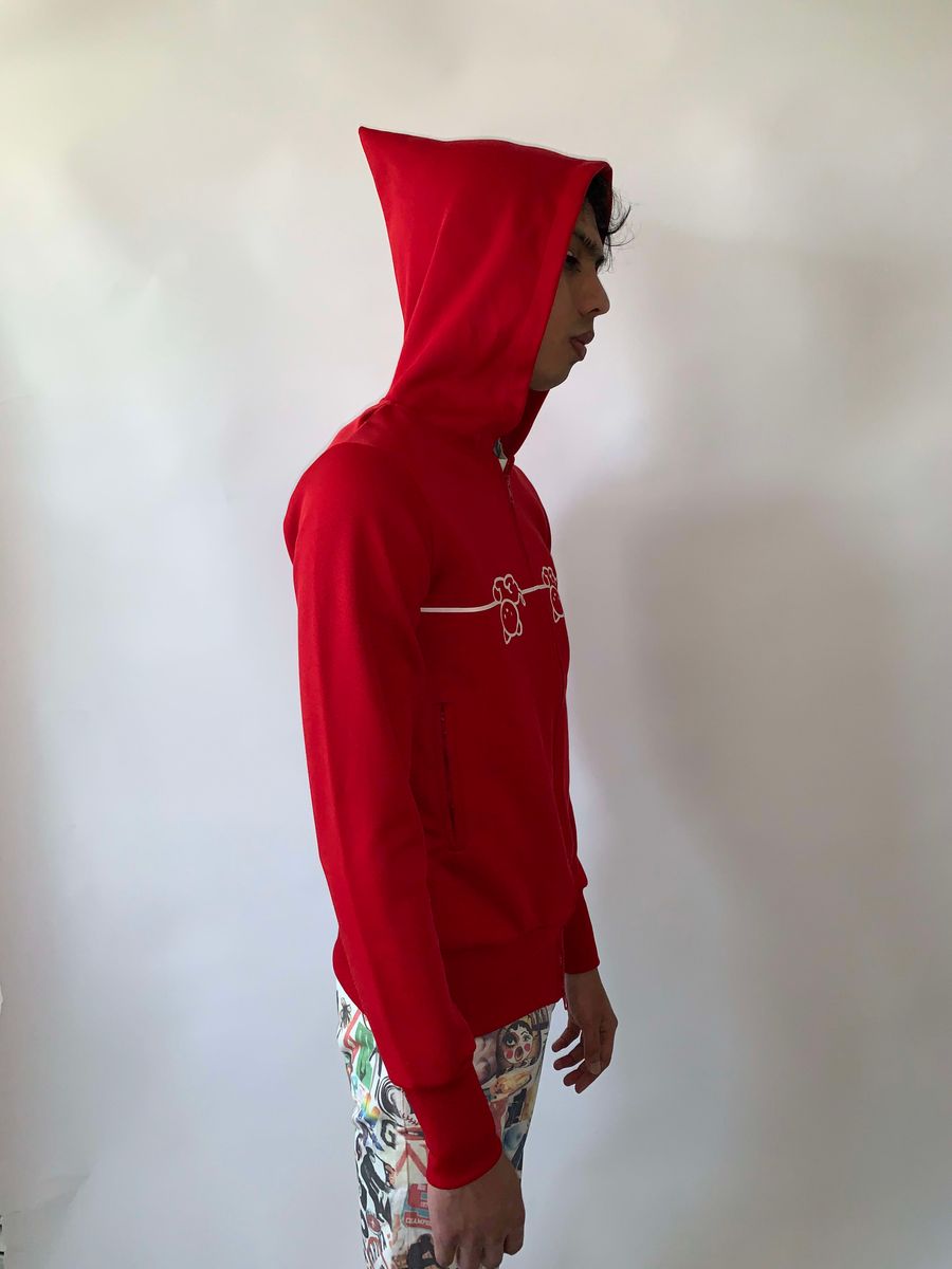 Bernhard Willhelm Animal Elf Hood Sweater in Red product image