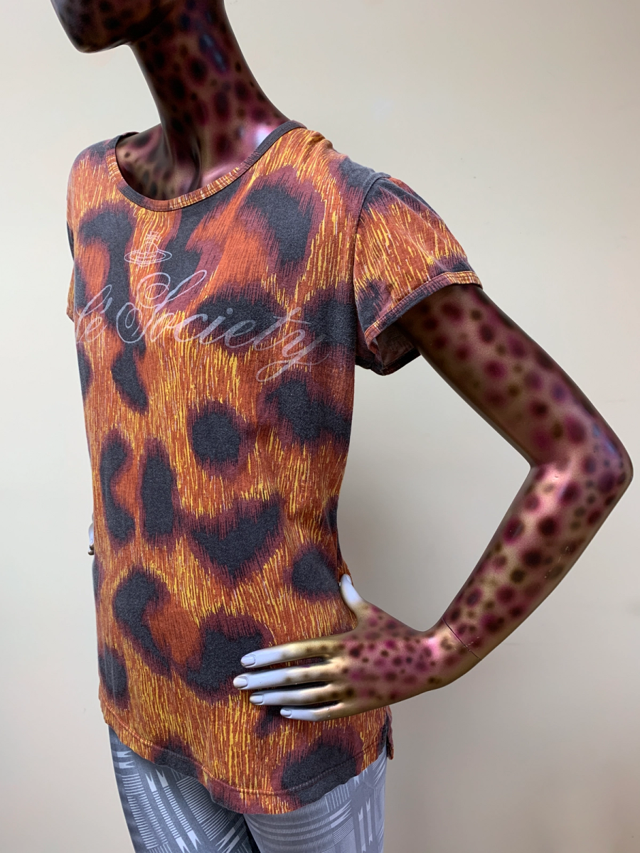 90s Vivienne Westwood 'Cafe Society' Cheetah Print T-shirt product image