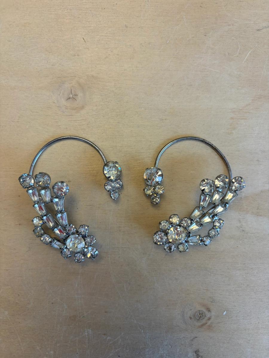 40s or 50s Rhinestone Ear Cuffs product image