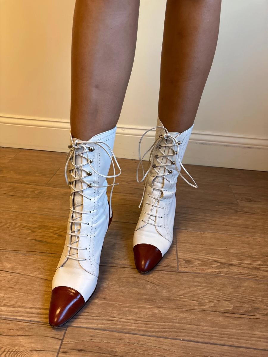 80s Norma Kamali Leather Boots product image