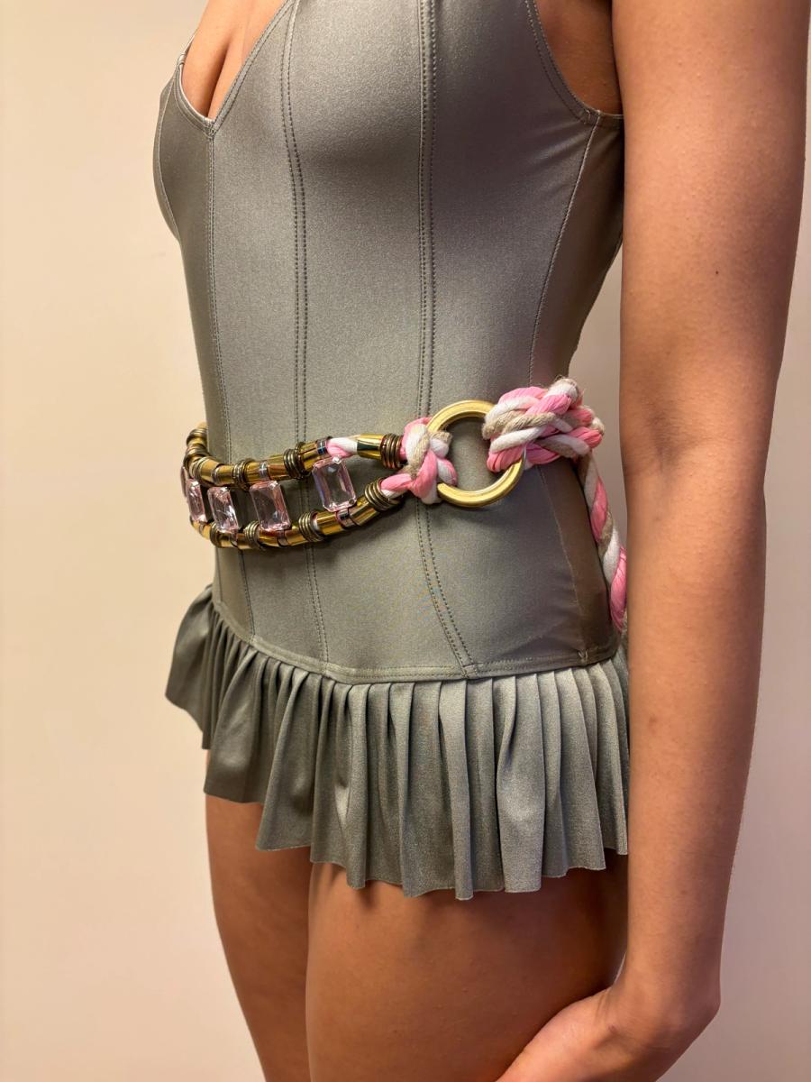 1980s French Lucite & Rope Belt  product image