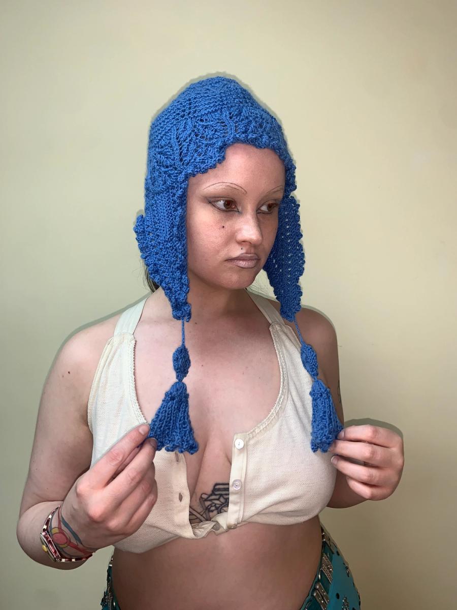 A/W 1994 Vivienne Westwood Hand-knit Cerulean Hat with Tassels product image