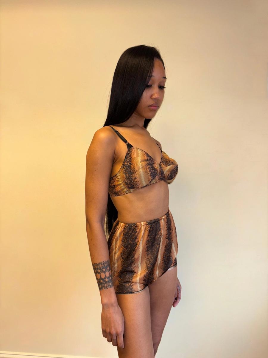 60s or 70s Four Piece Tiger Print Lingerie Set product image