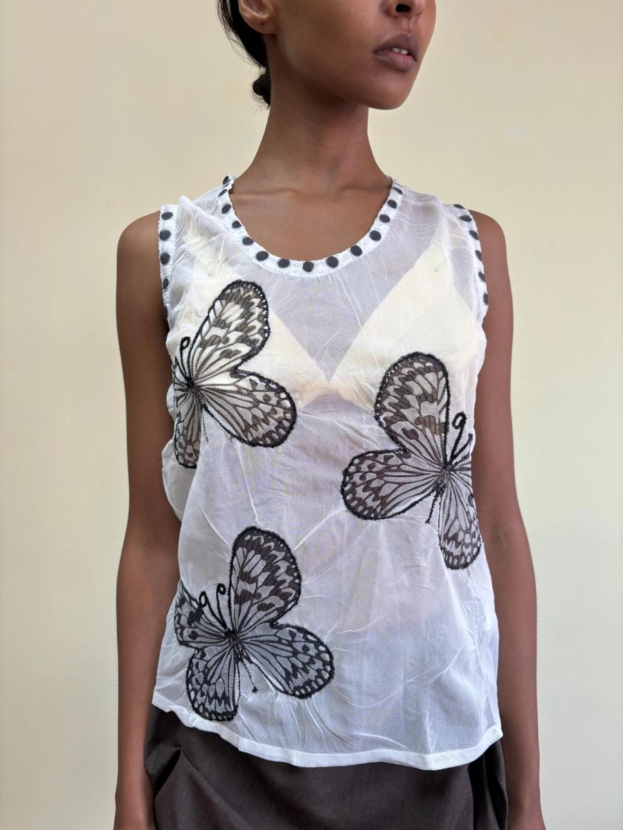 90s Yoshiki Hishinuma Butterfly Pleated Top product image