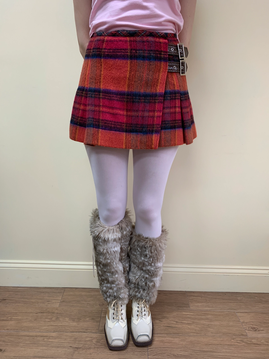 Vivienne Westwood Orange Tartan Skirt