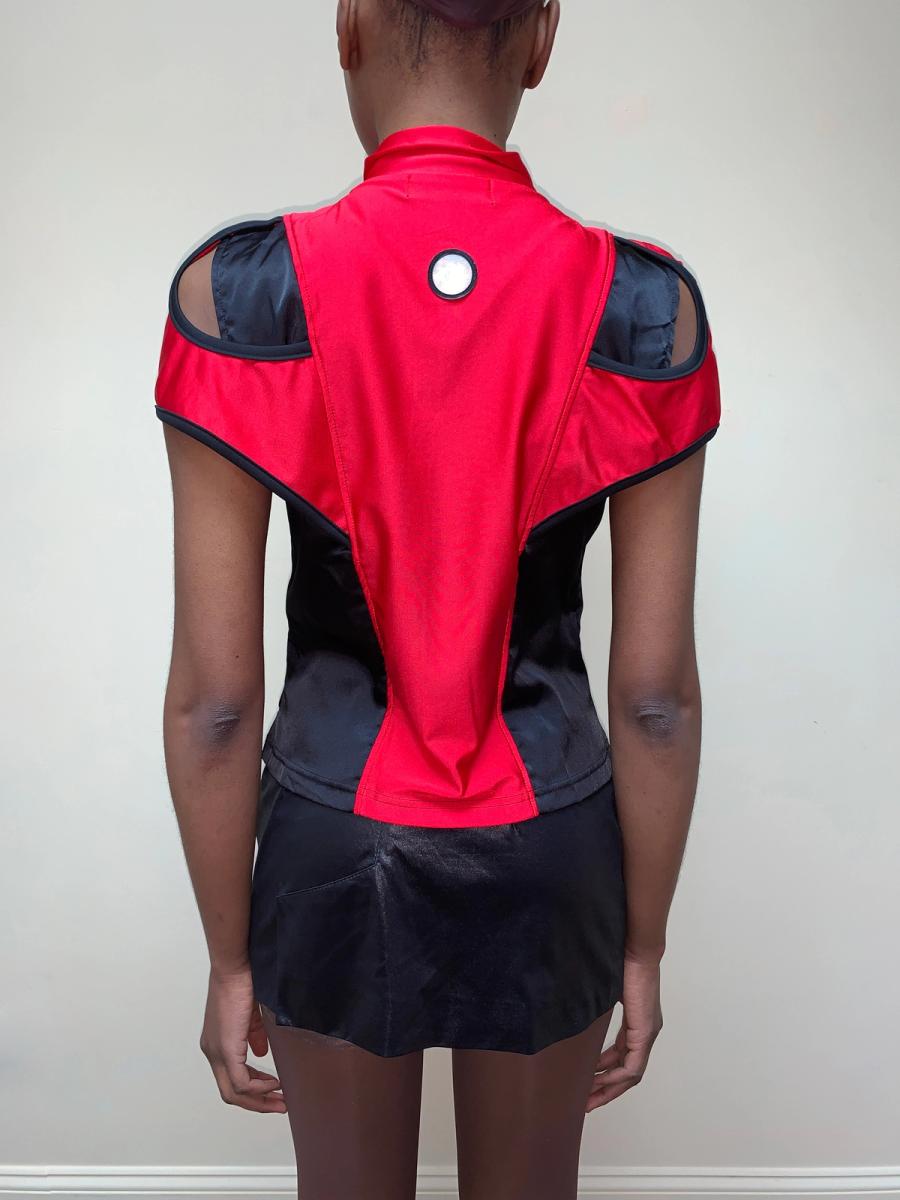 90s Fötus Red and Black Cutout Top product image
