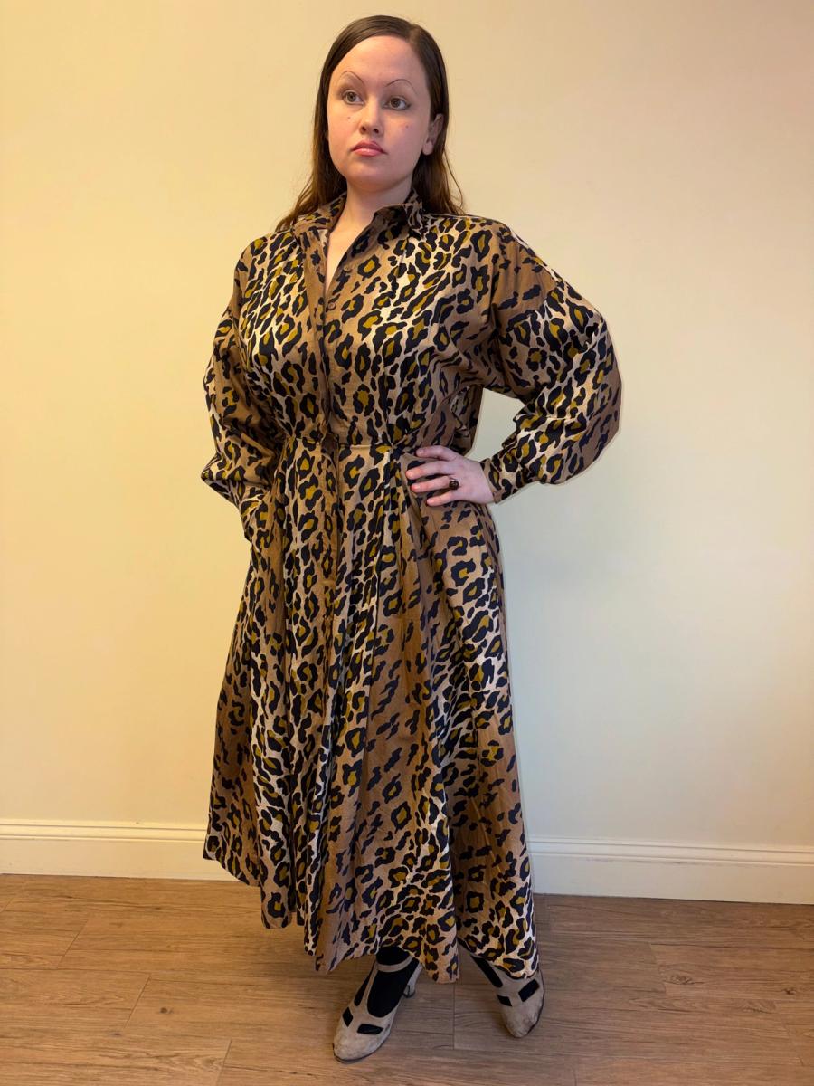 80s Norma Kamali Cheetah Print Dress product image