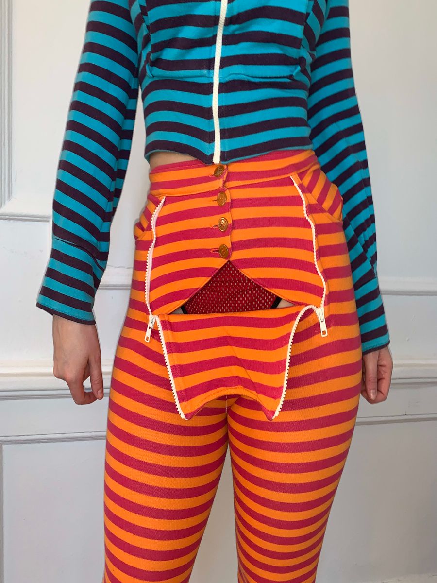 90s Vivienne Westwood Peekaboo Striped Breeches product image