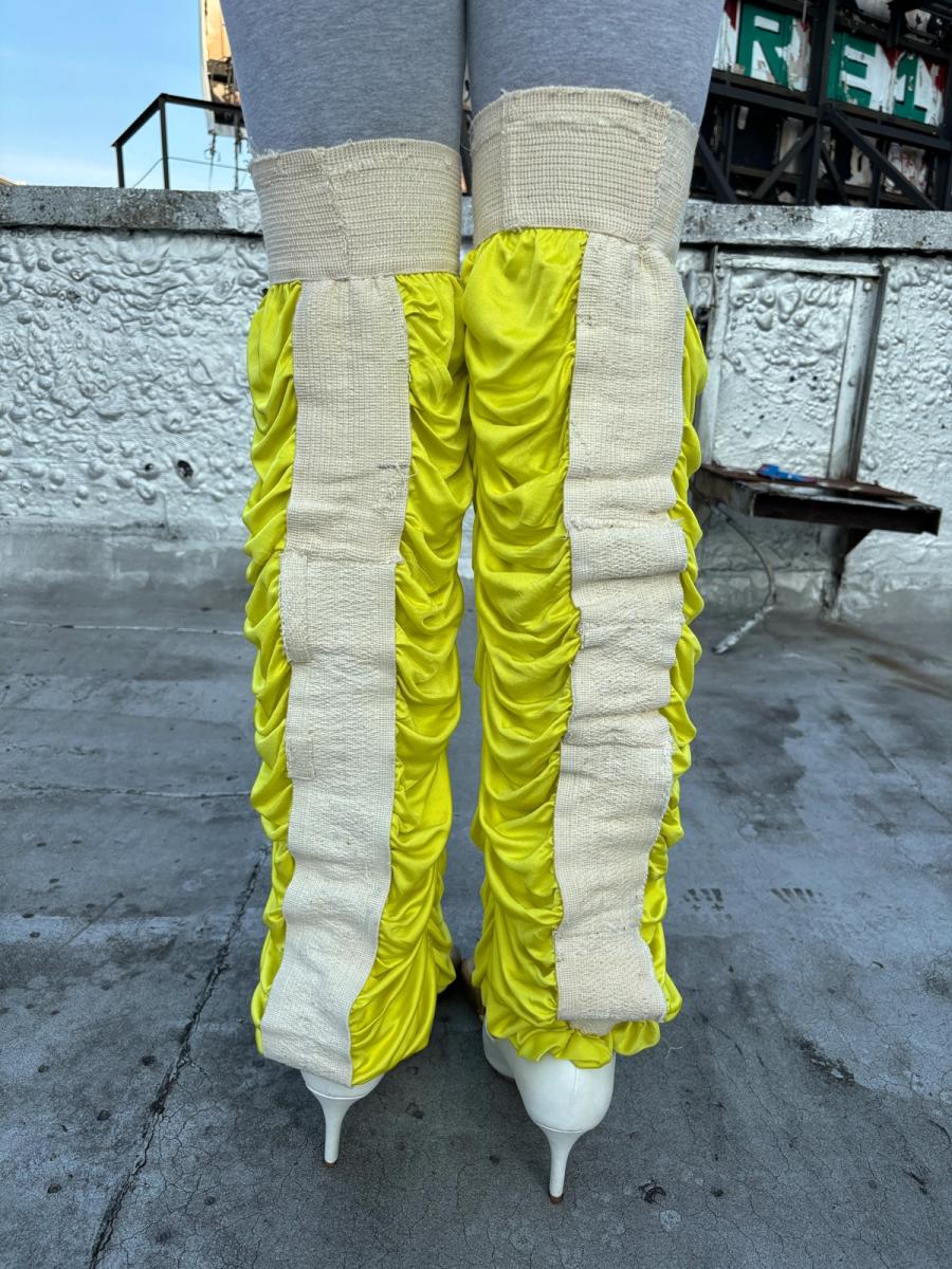Extra Long Antique Jockstrap Legwarmers - Electric Yellow product image