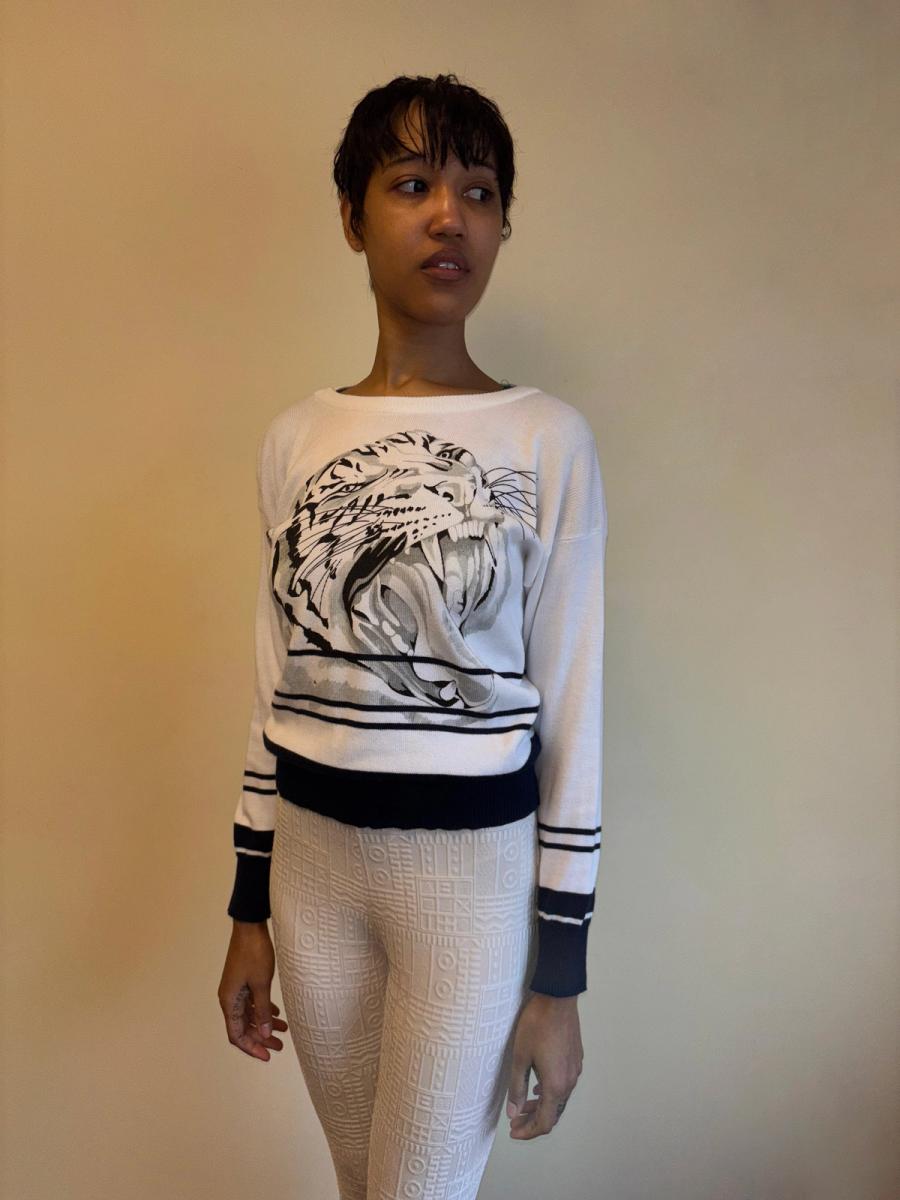 80s Krizia Hissing Big Cat Sweater product image