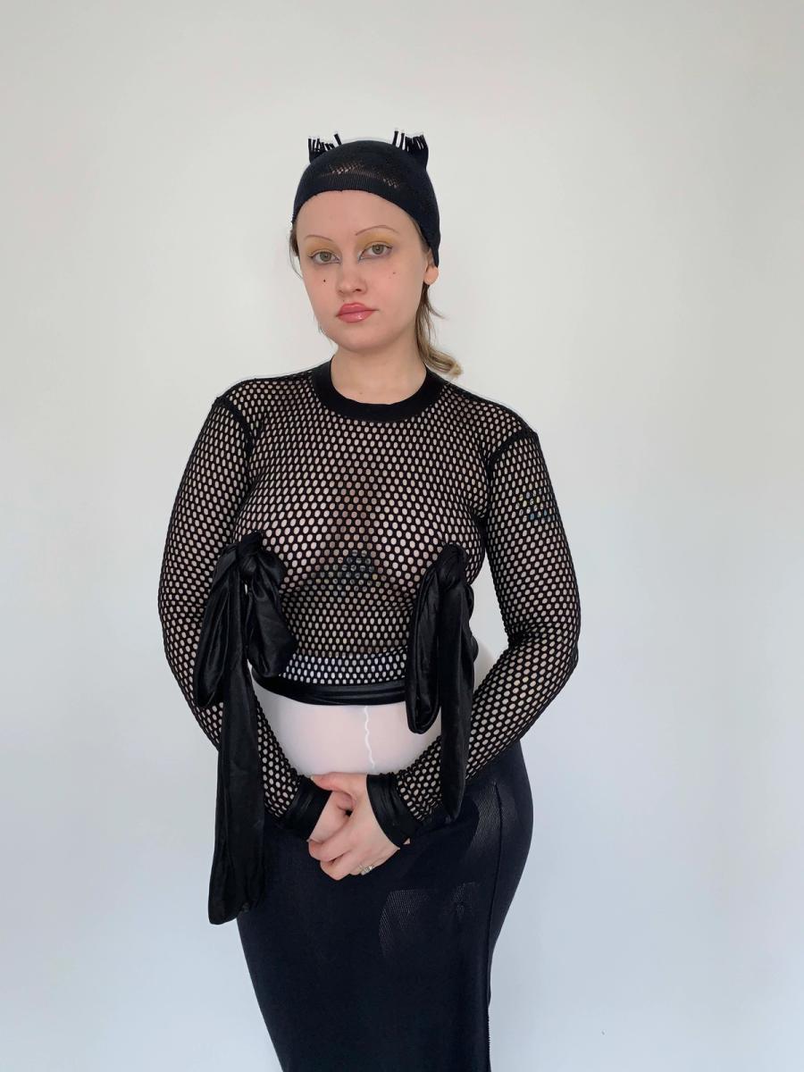 1980s Pam Hogg Boob Tie Fishnet Top  product image