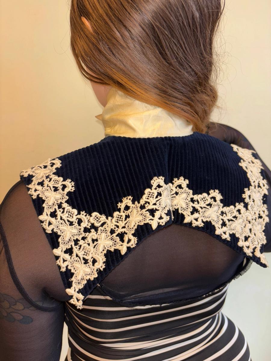 1890s French Corduroy Yoke With Satin Collar  product image