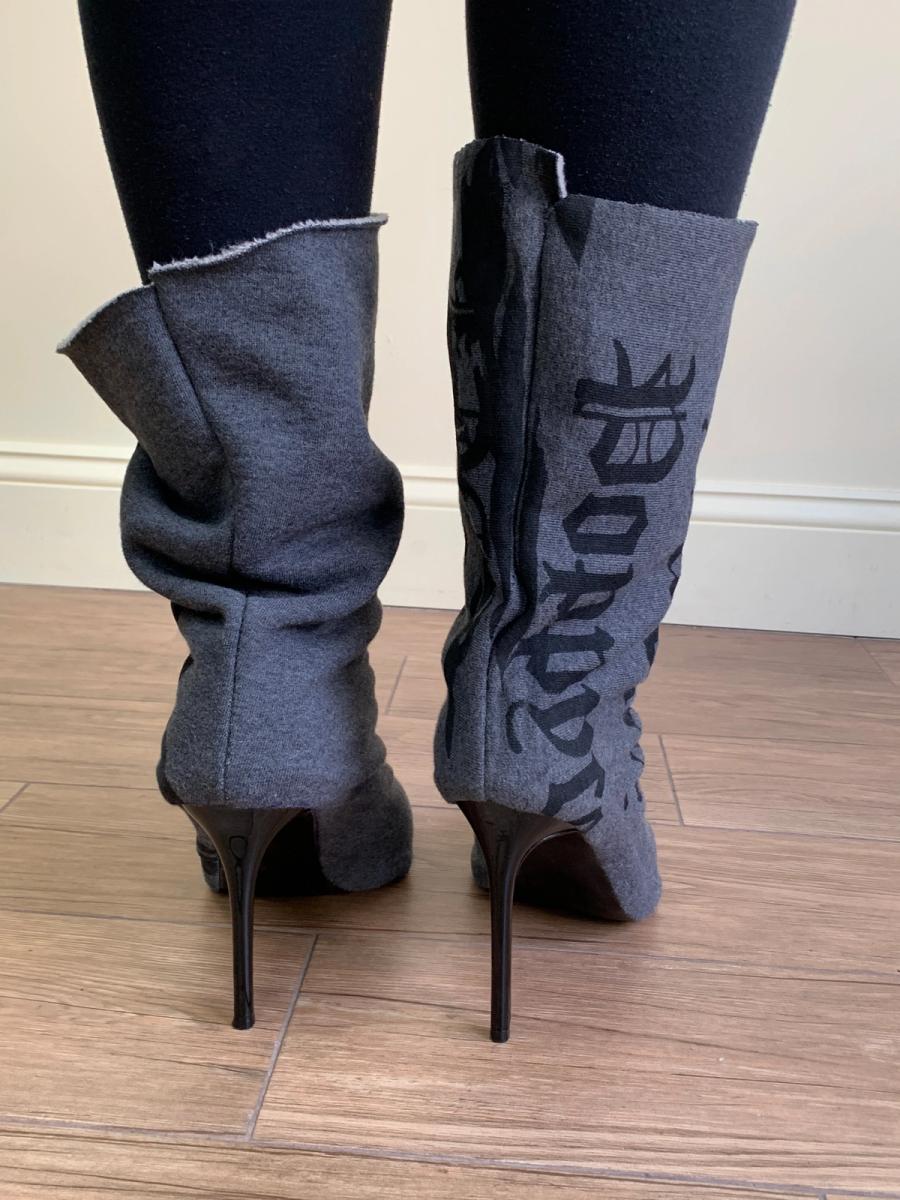 'Enfer' Runway Sample Slouchy Heels in Dark Gray product image