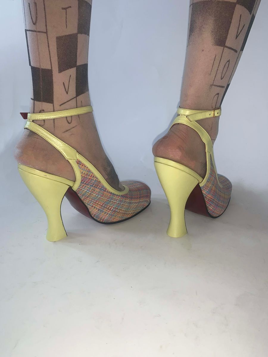 Vivienne Westwood Slingback Plaid Raffia Pumps product image