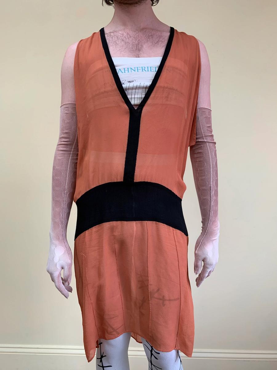 Share Spirit Art Deco Inspired Silk Dress  product image