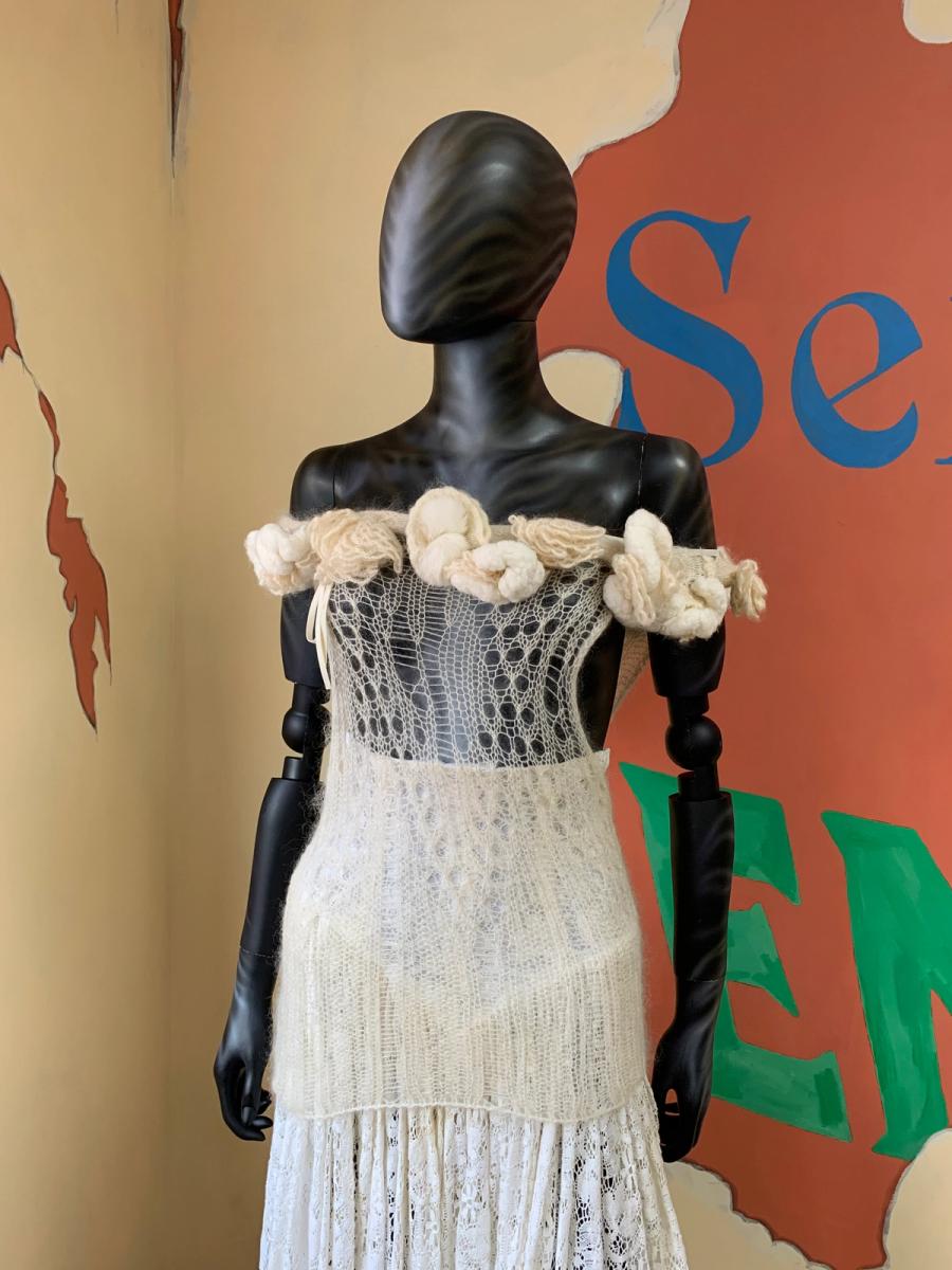 20,000,000 fragments Mohair Knit Top with Sculptural Neckline product image