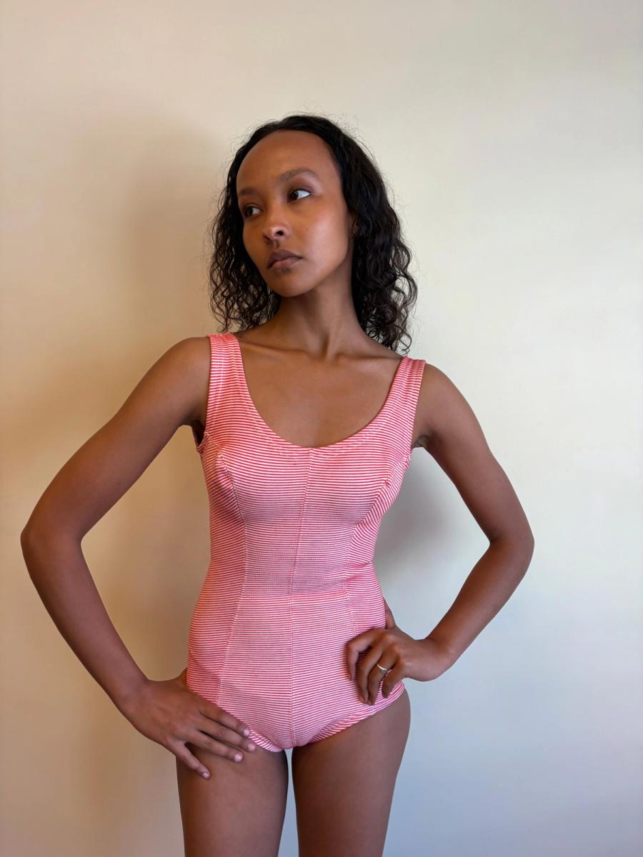 1950s Emo Striped Knit Bathing Suit product image