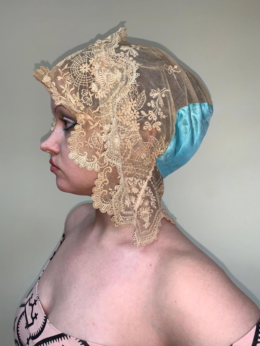 Edwardian Spider Web Lace Sleeping Cap product image