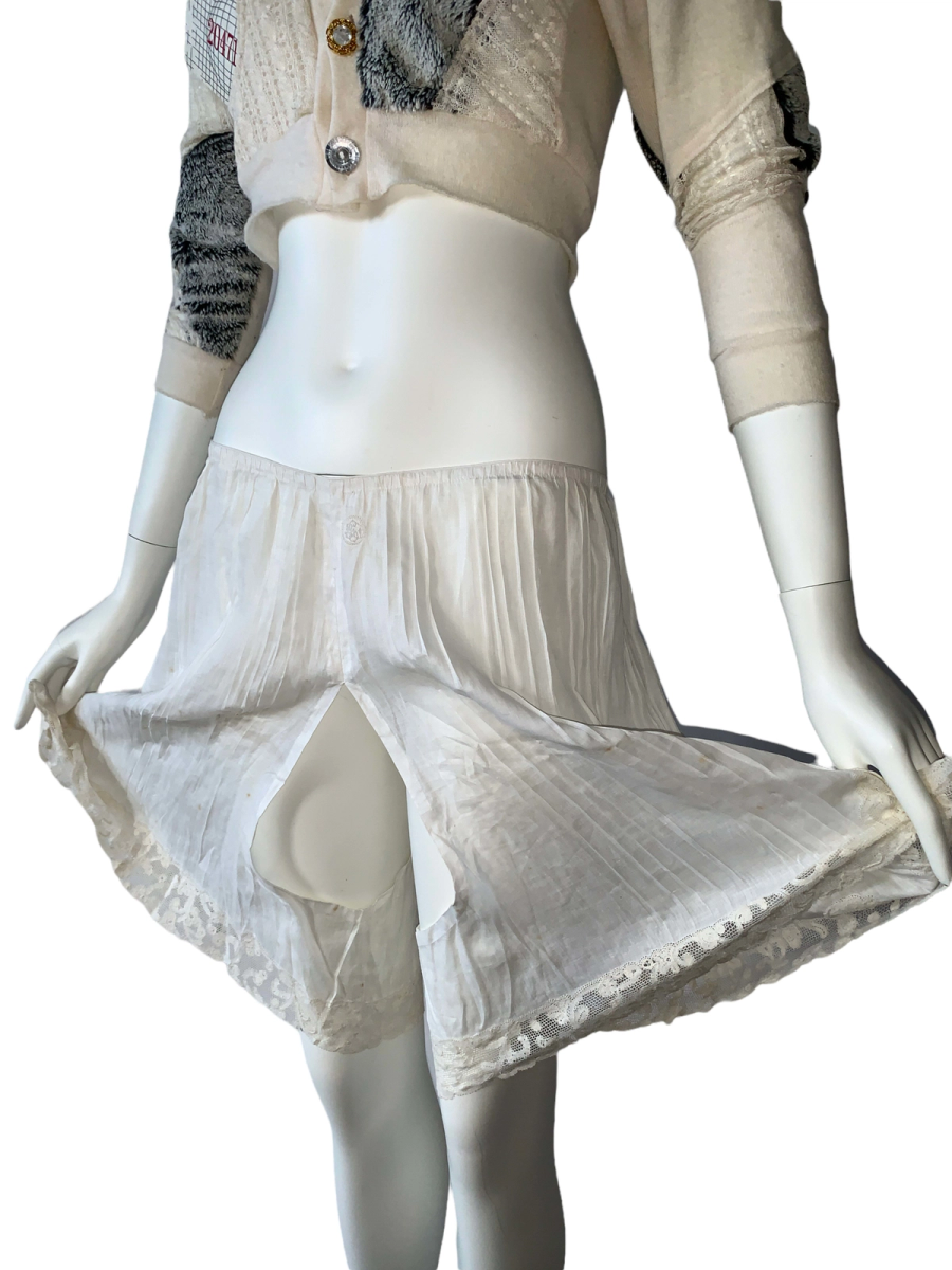 French Antique Hand- Pleated Lace Bloomers product image
