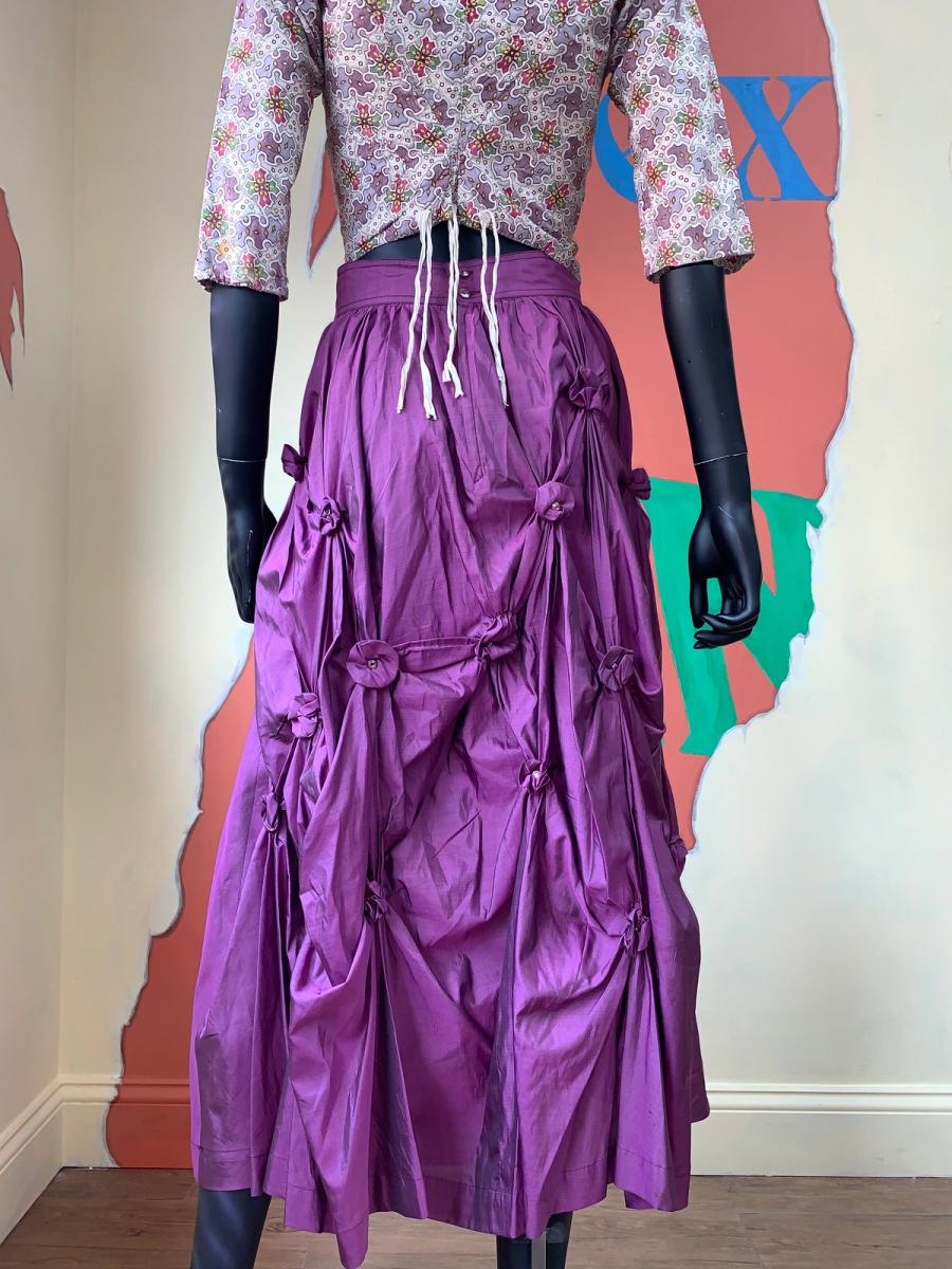 80s Kansai Yamamoto Scrunched Maxi Skirt product image