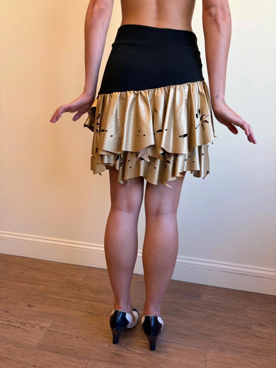80s Yvan & Marzia Asymmetrical Gold Skirt product image