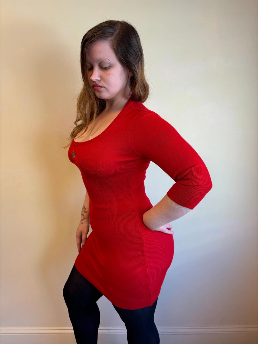 90s Vivienne Westwood Red Knit Dress product image