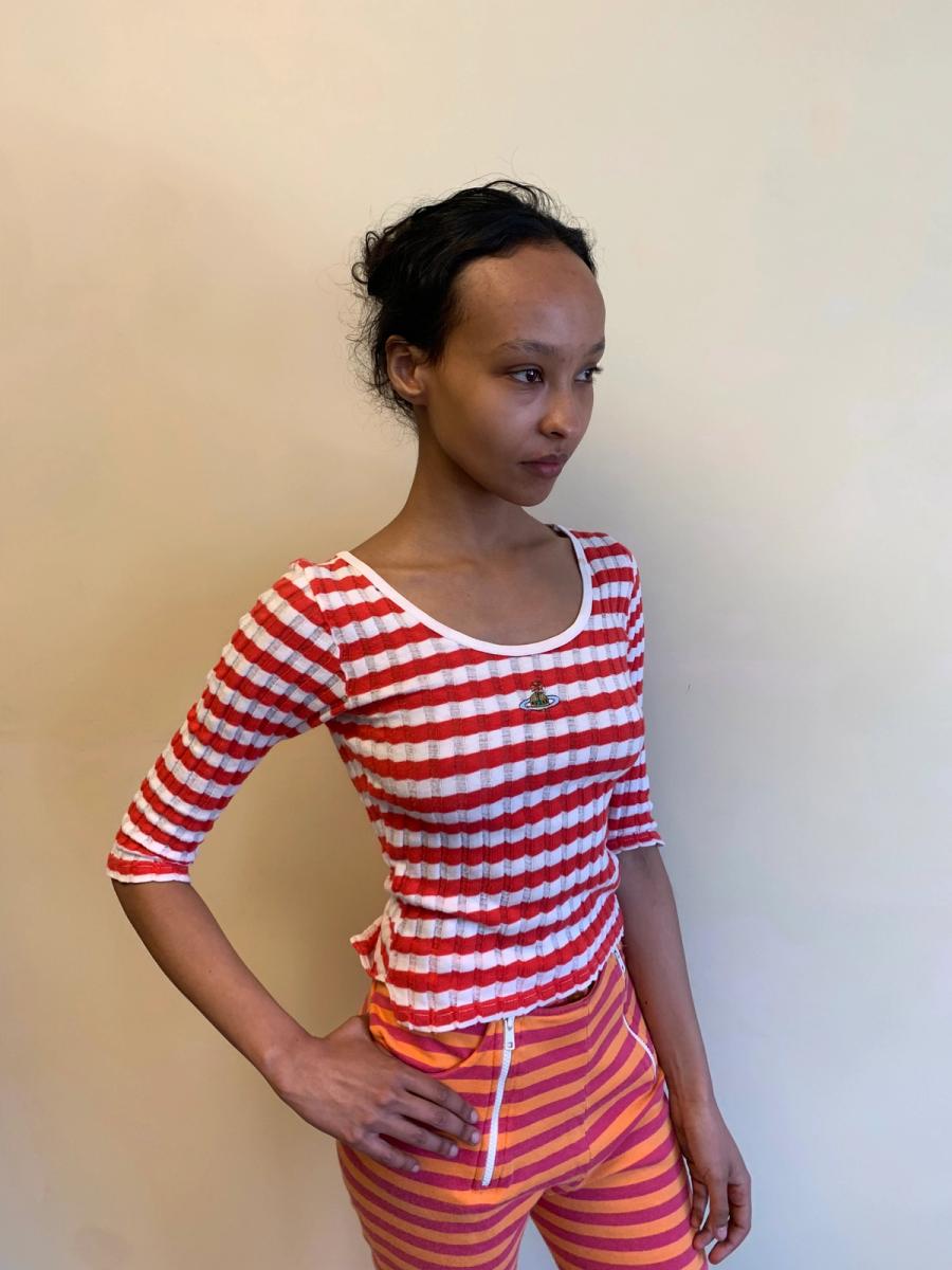 90s Vivienne Westwood Gold Label Striped Orb Top product image