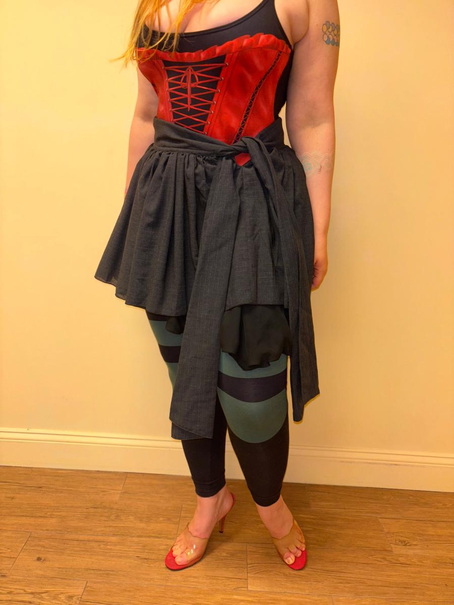 20471120 Pinstripe Miniskirt With Peekaboo Petticoat product image