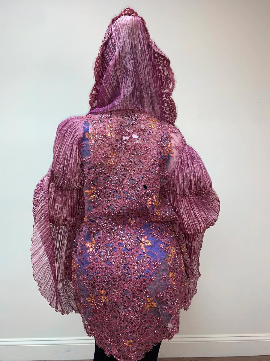 Gaultier Homme Hooded Lamé Jacket with Alençon Lace product image