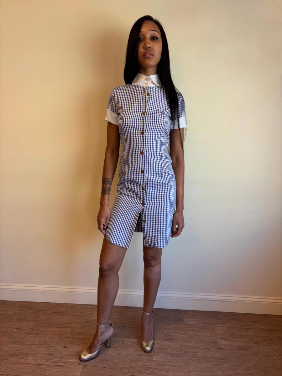 90s Vivienne Westwood Checked Dress with Hi-Collar product image